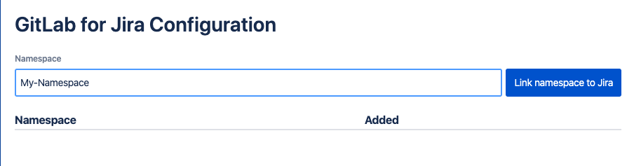 Configure namespace on GitLab Jira App