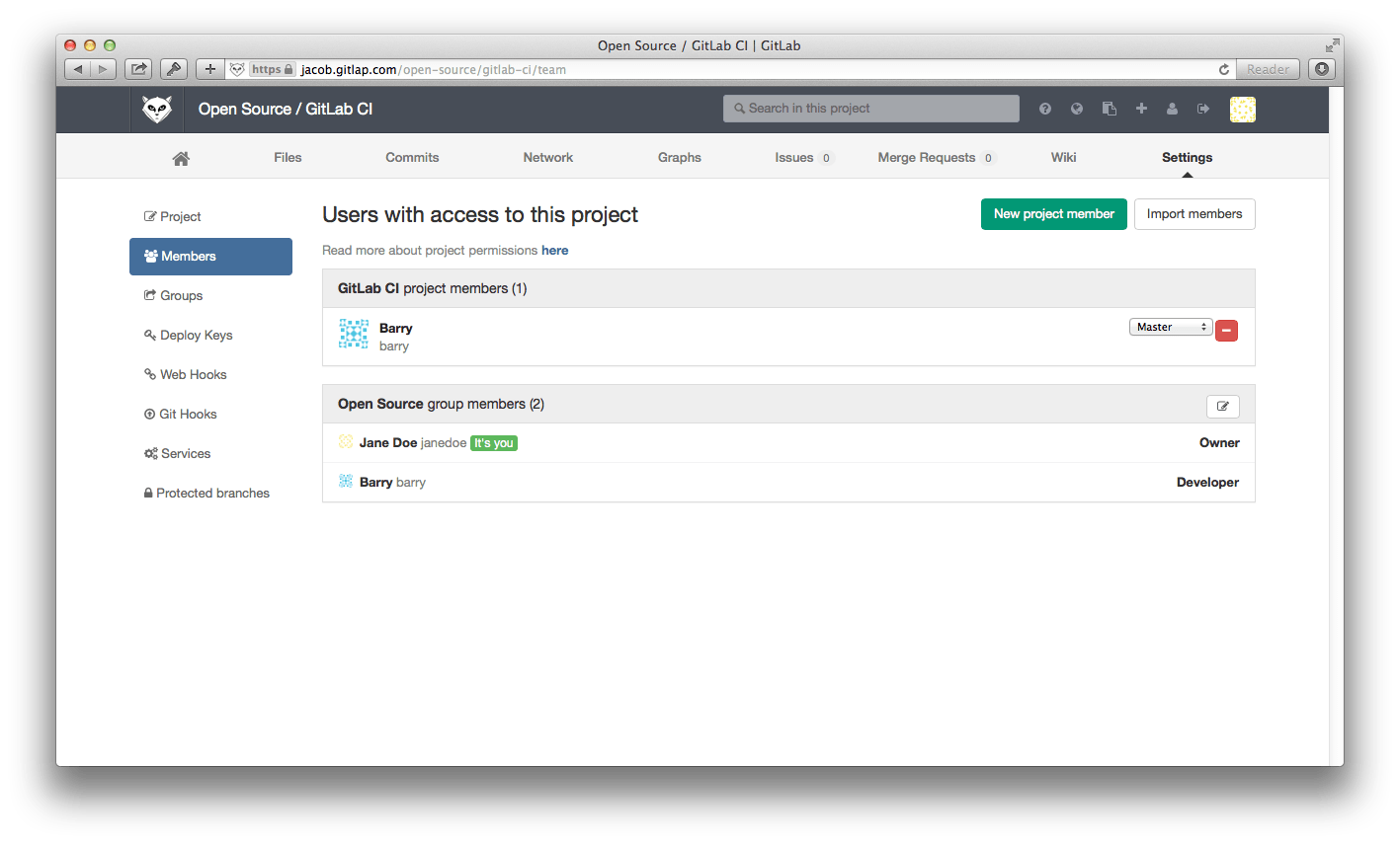 Barry effectively has 'Master' access to GitLab CI now