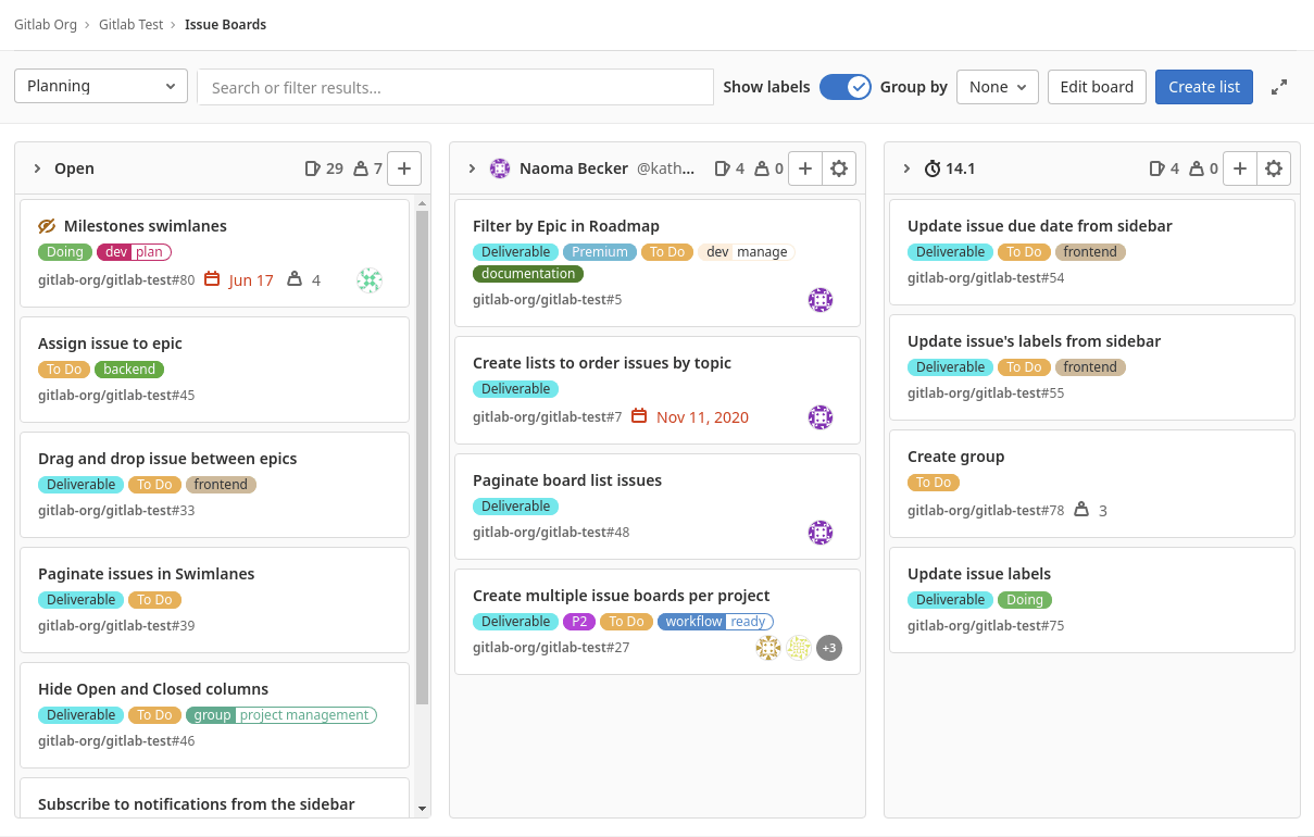 GitLab issue board - Premium