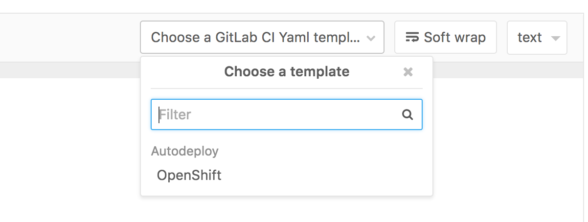 Dropdown with autodeploy templates