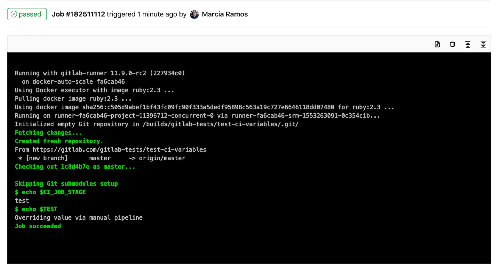 Manually overridden variable output