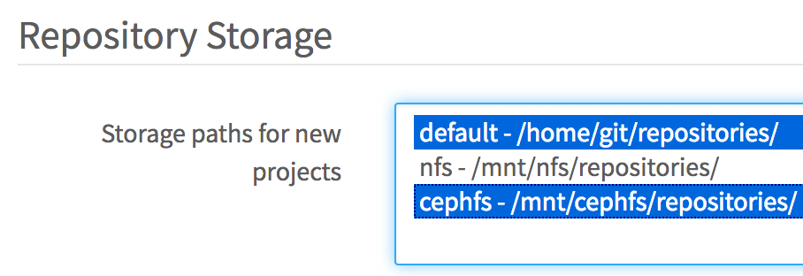 Choose repository storage path in Admin area