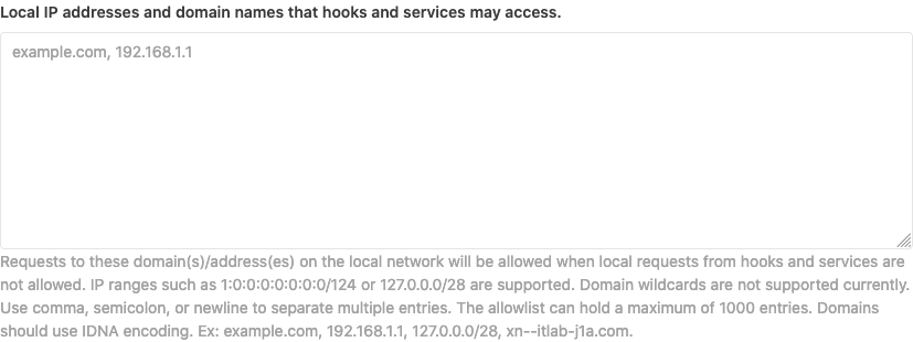 Outbound local requests allowlist