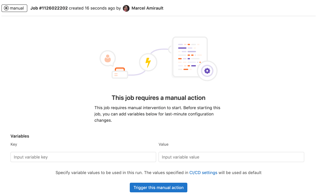 Manual job variables