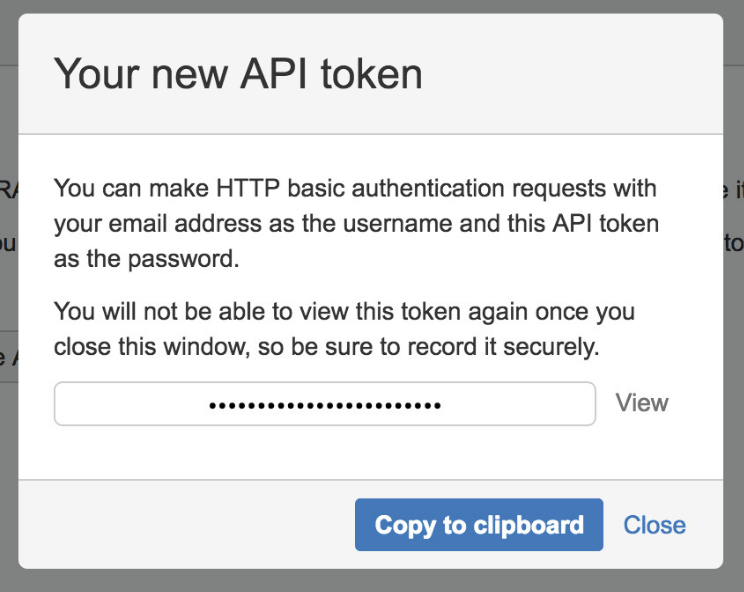 Jira API token