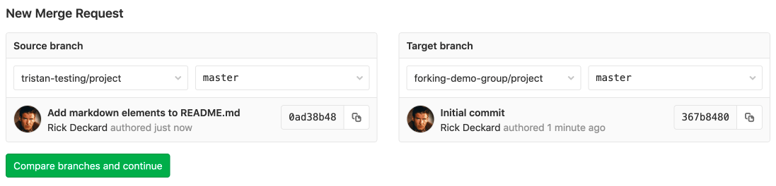 Selecting branches