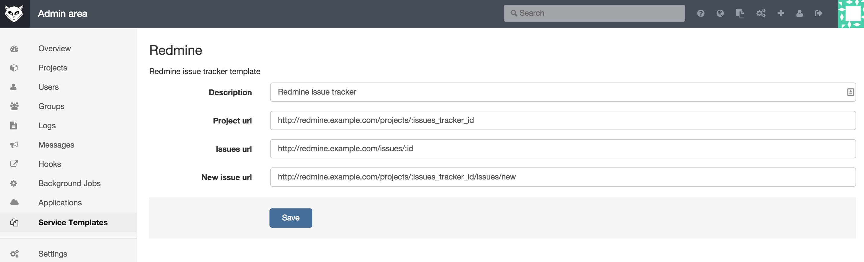 redmine service template