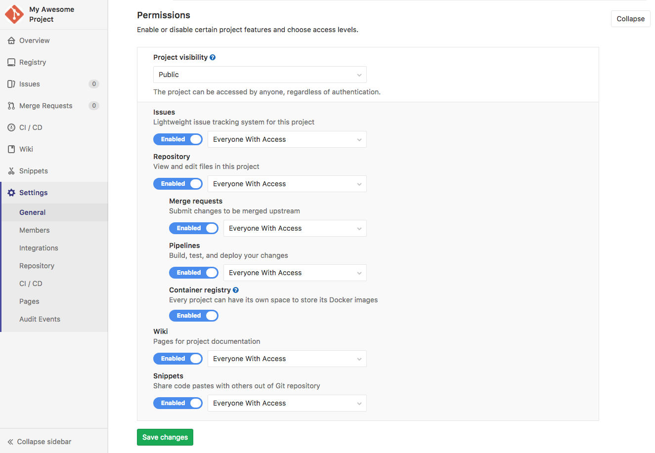 Sharing & Permissions settings