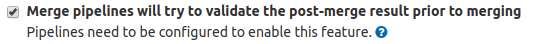 Merge request pipeline config