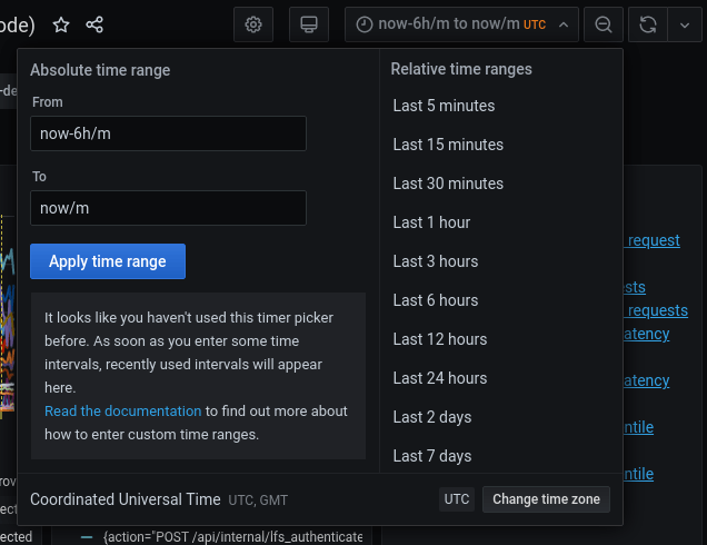 Default time filter