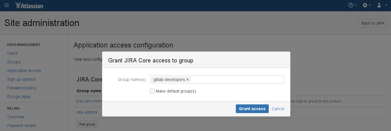 JIRA group access