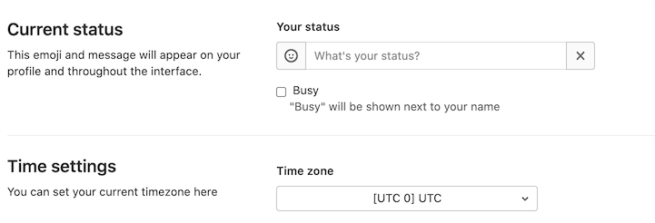 User Time Zone Settings
