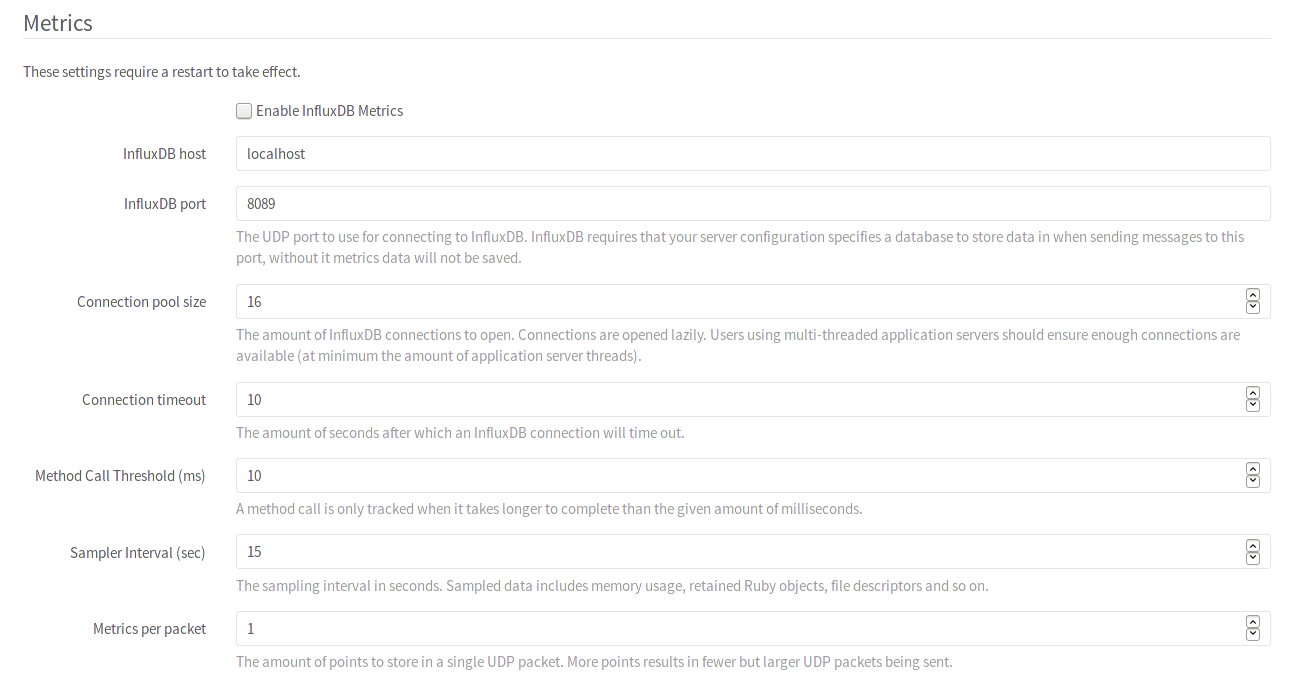 GitLab Performance Monitoring Admin Settings