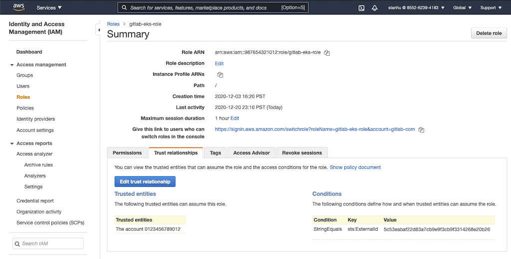 AWS IAM Trust relationships