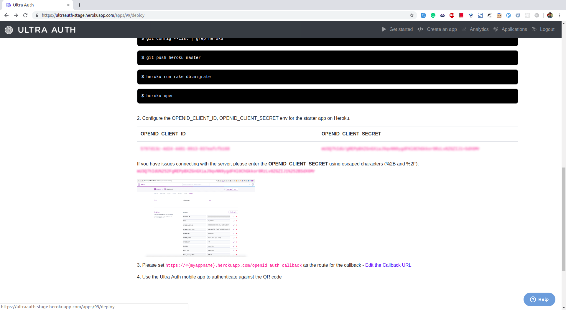 UltraAuth Credentials: OPENID_CLIENT_ID and OPENID_CLIENT_SECRET