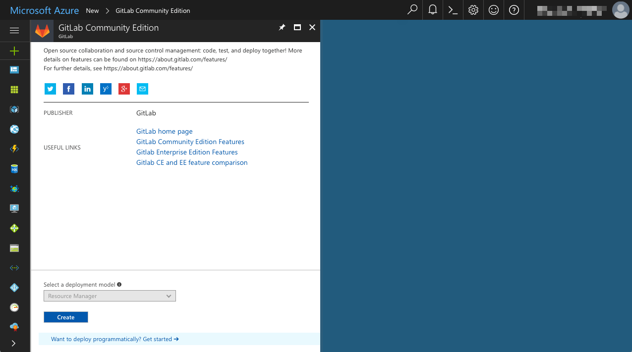 Azure - New - Select 'GitLab Community Edition'