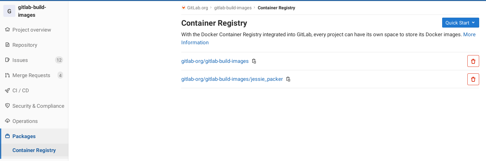 Container Registry repositories