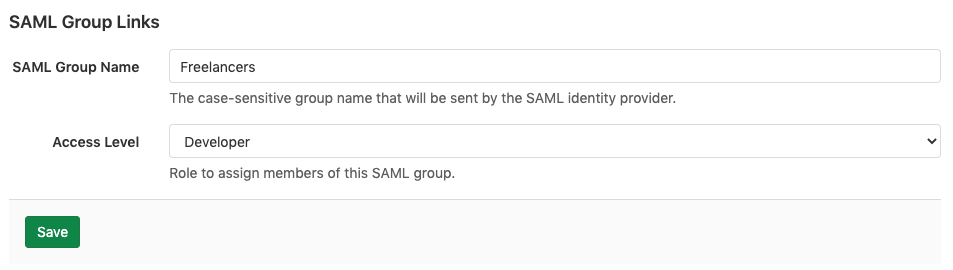 SAML Group Links