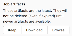 Job artifacts browser button