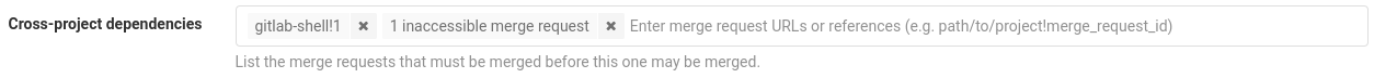 Cross-project dependencies form control with inaccessible merge requests