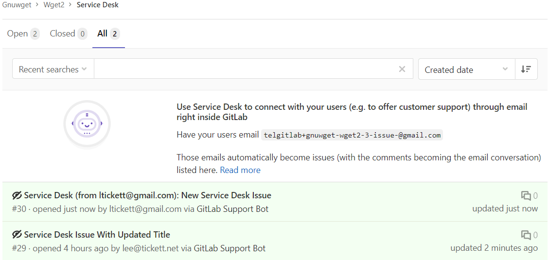 Service Desk Issue tracker