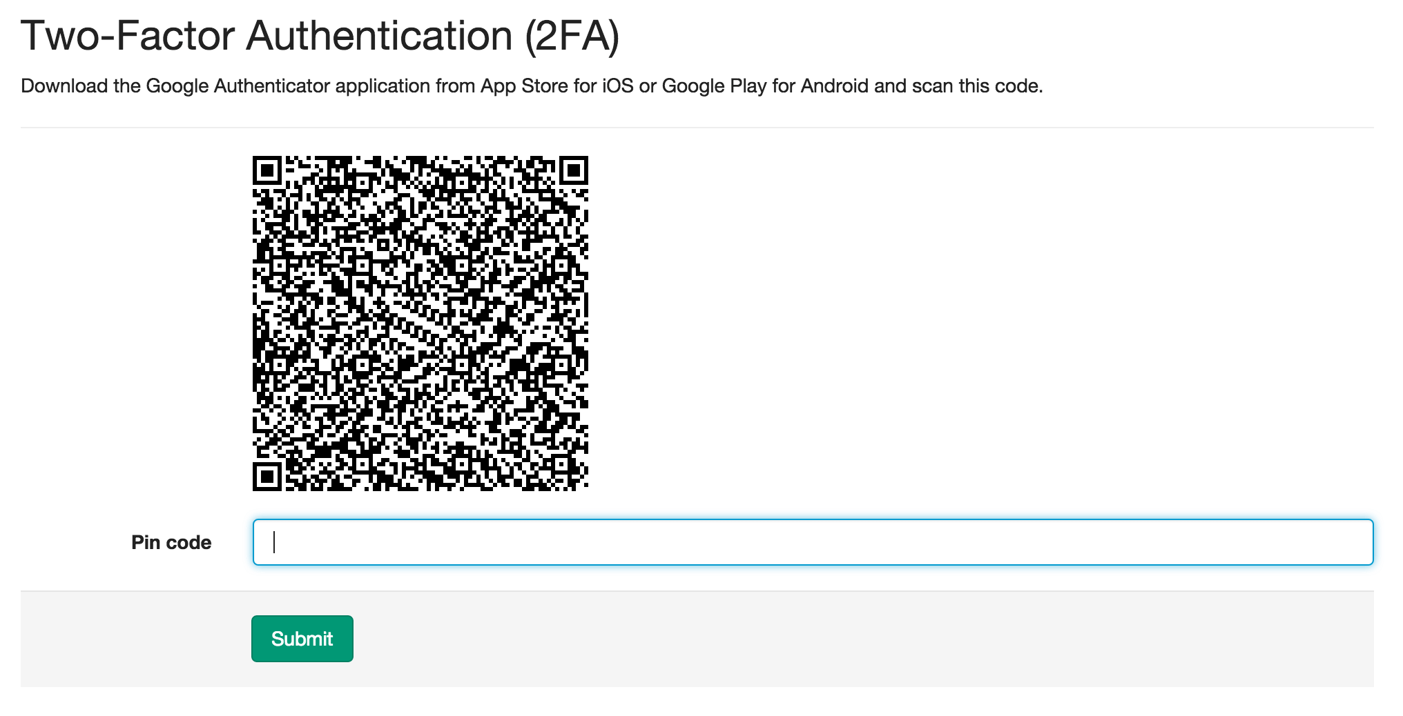 Two-factor setup