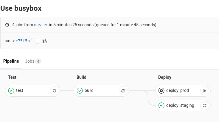 Pipelines manual action