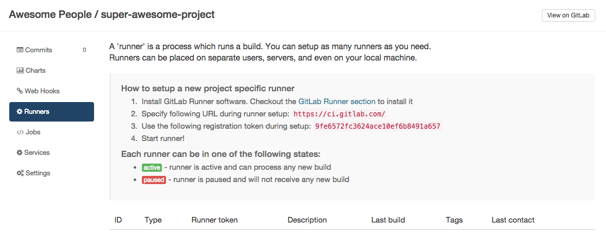 project Runners in GitLab CI