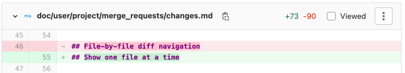 inline changes