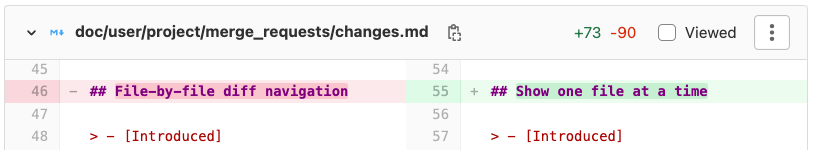 side-by-side changes