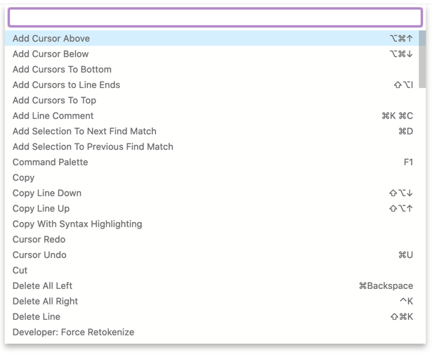 Command palette