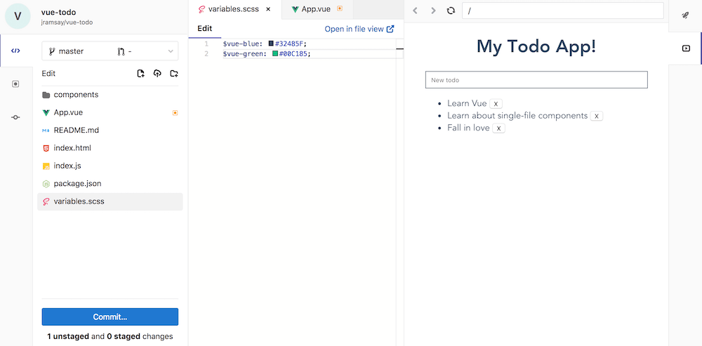 Web IDE Live Preview