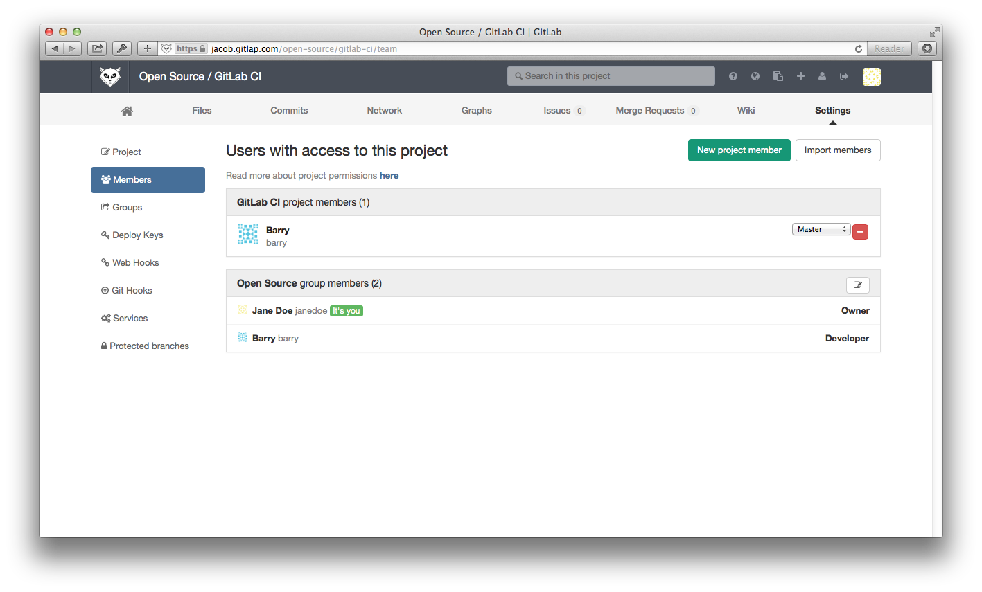 Barry effectively has 'Master' access to GitLab CI now